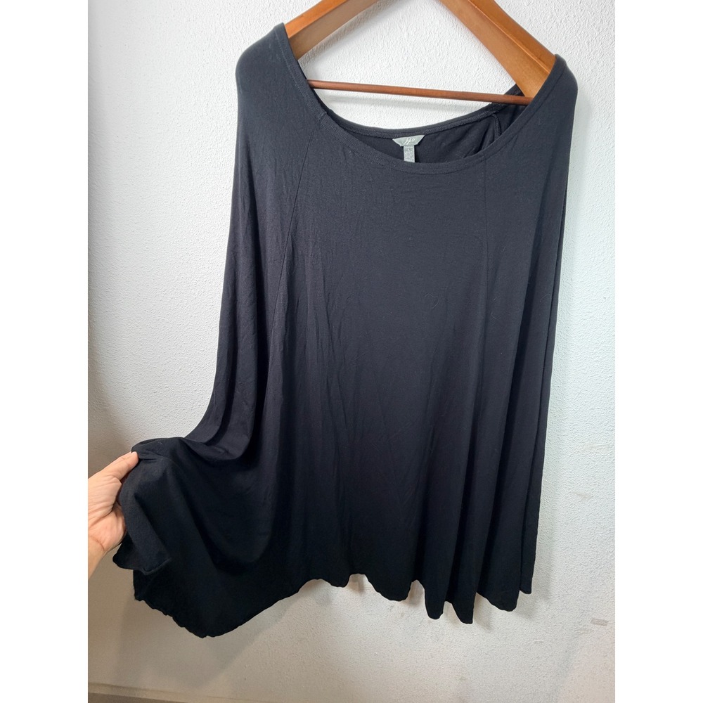 J. Jill Women Top Black Large Stretch Knit Scoop Neck Flowy Tunic Travel